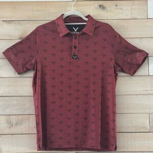 Vexil Men’s Maroon Bull Skull Polo Shirt